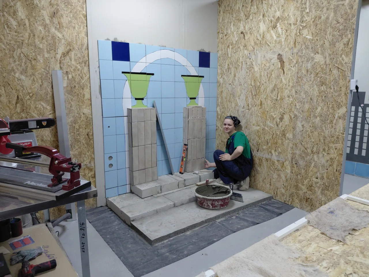 Третий завершающий соревновательный день Регионального этапа чемпионата по профессиональному мастерству «Профессионалы» по компетенции «Облицовка плиткой».